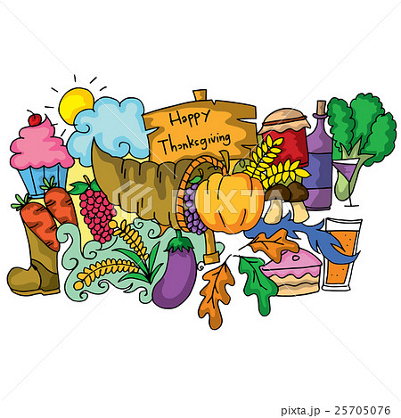 Thanksgiving element of doodle art 25705076