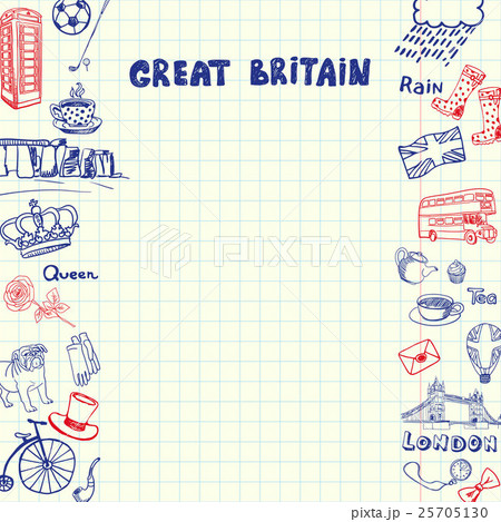 Great Britain Pen Drawn Doodles Vector Collection Great Britain Pen Drawn Doodles Vector Collection 25705130