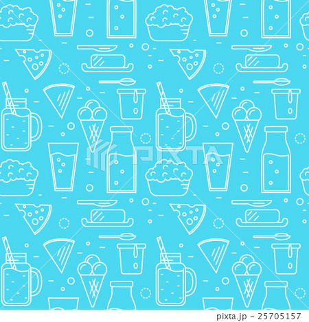 Dairy seamless pattern in line style design Dairy seamless pattern in line style design 25705157