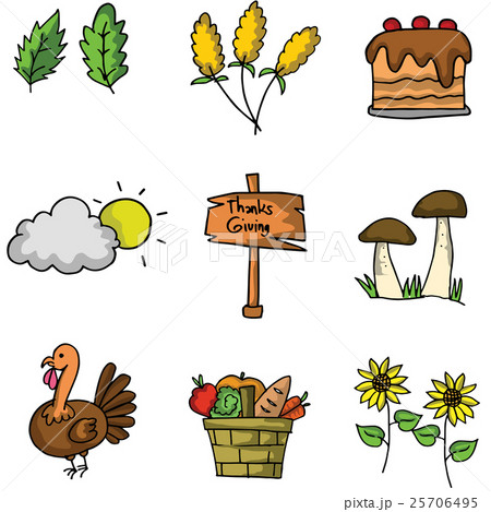 Thanksgiving element doodle vector art Thanksgiving element doodle vector art 25706495