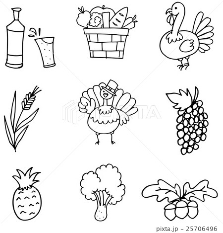 Doodle of hand draw thanksgiving set Doodle of hand draw thanksgiving set 25706496