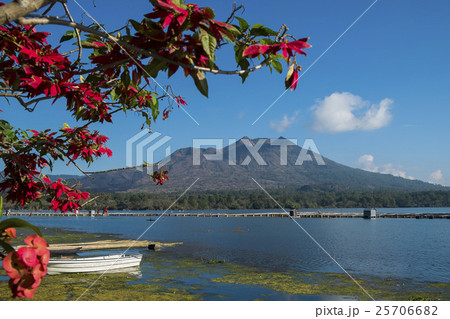Batur Lake and Batur volcano background Bali Batur Lake and Batur volcano background Bali 25706682