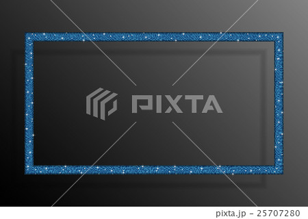 Frame Blue Sequins Rectangle. Glitter, Sparkle. 25707280
