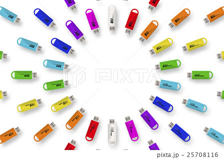 背景素材壁紙 カラフル素材 Usbメモリ フラッシュメモリ 虹色 スペクトル レインボーカラー 広告のイラスト素材