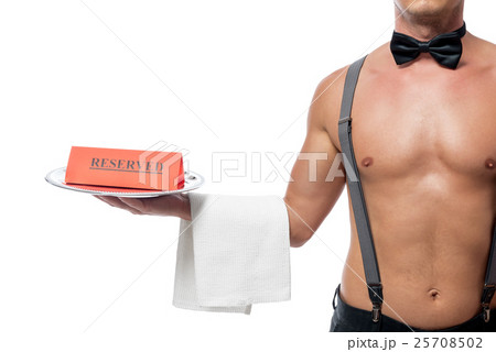 stripper naked body in the role of a waiter 25708502