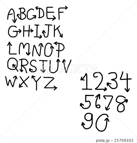 handdrawn font with arrow handdrawn font with arrow 25709302