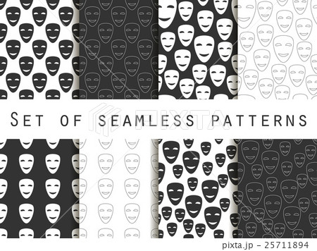 Mask with a smile seamless pattern. Vector 25711894