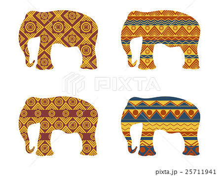 Indian elephant pattern. Vector illustrations. 25711941