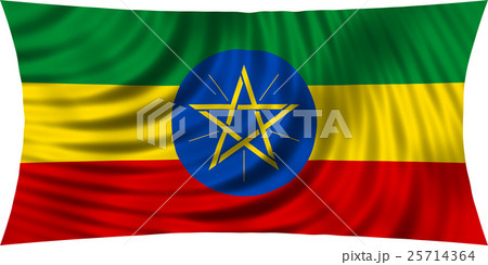Flag of Ethiopia waving isolated on white 25714364