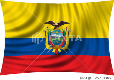 Flag of Ecuador waving isolated on white 25714365