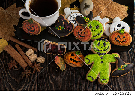 Homemade delicious ginger biscuits for Halloween Homemade delicious ginger biscuits for Halloween 25715826