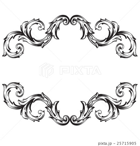 Vintage baroque frame engraving scroll ornament Vintage baroque frame engraving scroll ornament 25715905