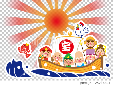 めで鯛　酉年　七福神の宝船 25716804