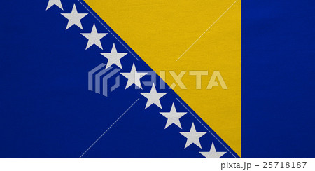 Flag of Bosnia and Herzegovina real fabric texture Flag of Bosnia and Herzegovina real fabric texture 25718187