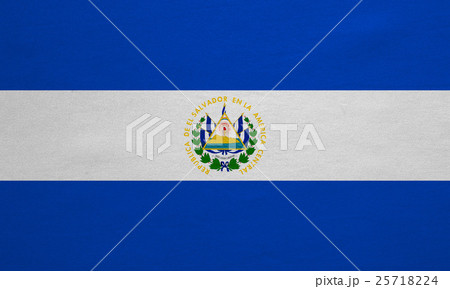 Flag of El Salvador real detailed fabric texture 25718224