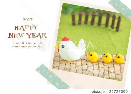 にわとり親子のお散歩年賀状 にわとり親子のお散歩年賀状 25722099
