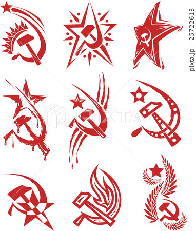Set of red color soviet star symbols Set of red color soviet star symbols 25722613