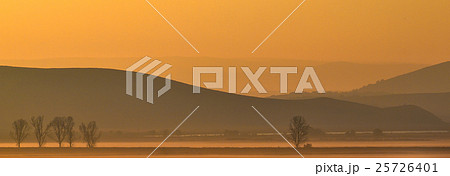 landscape with autumn morning fog 25726401