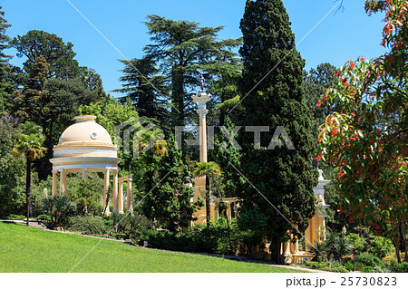 Greek gazebo in the arboretum in Sochi, Russia, summer day  25730823