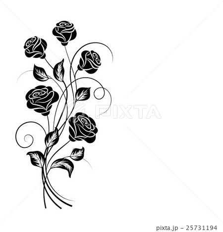 Simple floral background in black and white 25731194