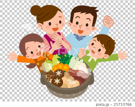 Hot pot cooking and smiling family Hot pot cooking and smiling family 25733766