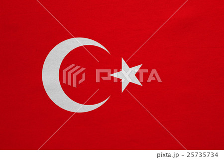 Flag of Turkey real detailed fabric texture 25735734