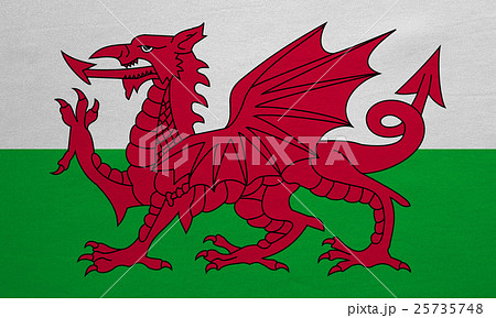 Flag of Wales real detailed fabric texture 25735748