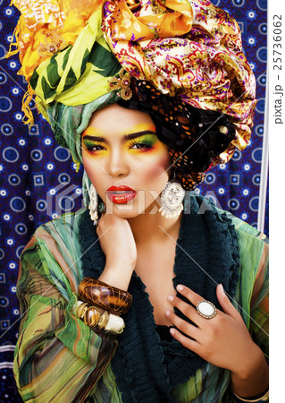 beauty bright woman with creative make up, many 25736062