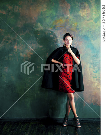 beauty rich brunette woman in luxury interior near beauty rich brunette woman in luxury interior near 25736063