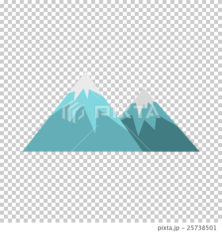 Winter mountains icon, flat style 25738501