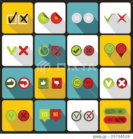 Check mark icons set , flat style 25738529