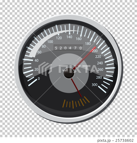 Grey speedometer icon, cartoon style 25738602