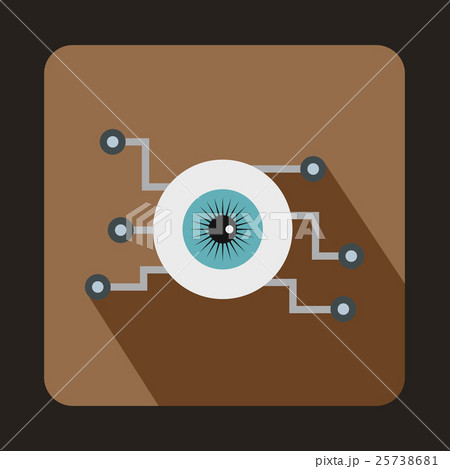 Cyber eyes icon, flat style 25738681