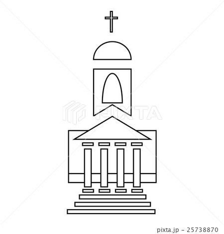 Church icon, outline style 25738870