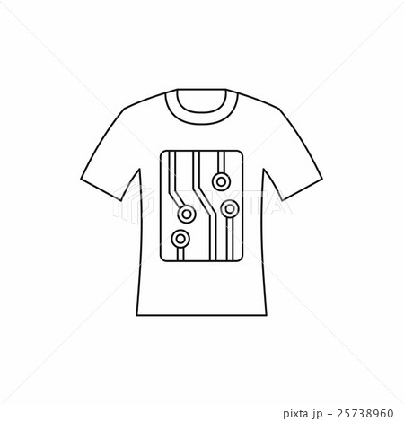 Electronic scheme t-shirt icon, outline style 25738960