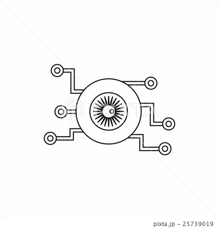Cyber eye symbol icon, outline style Cyber eye symbol icon, outline style 25739019