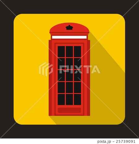 London double decker red bus icon, flat style 25739091