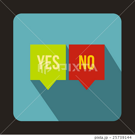 Check mark in speech bubbles icon, flat style 25739144