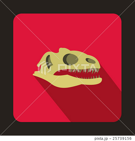 Dinosaur skull icon, flat style Dinosaur skull icon, flat style 25739156