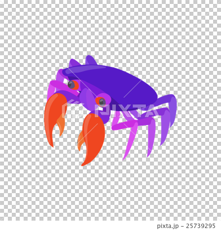 Purple crab icon, cartoon style 25739295