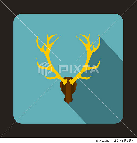 Deer head icon, flat style Deer head icon, flat style 25739597