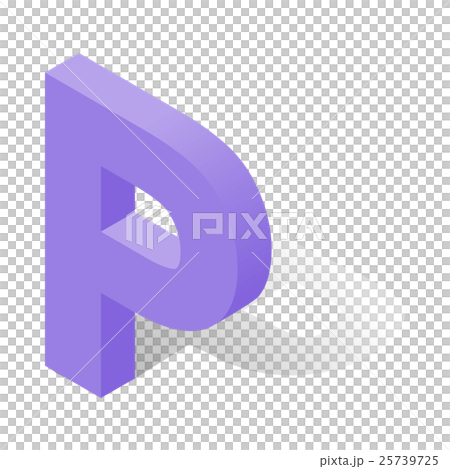 P letter in isometric 3d style with shadow 25739725