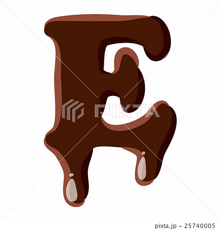 Letter E from latin alphabet made of chocolate 25740005