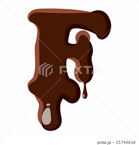 Letter F from latin alphabet made of chocolate 25740016
