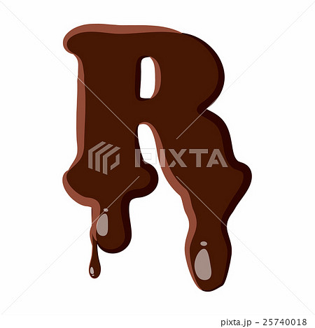 Letter R from latin alphabet made of chocolate 25740018