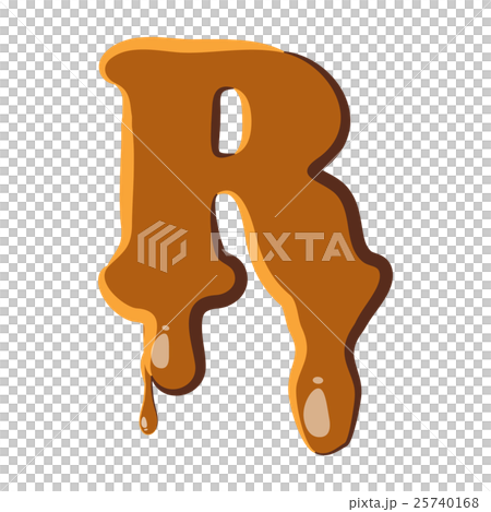 Letter R from caramel icon 25740168