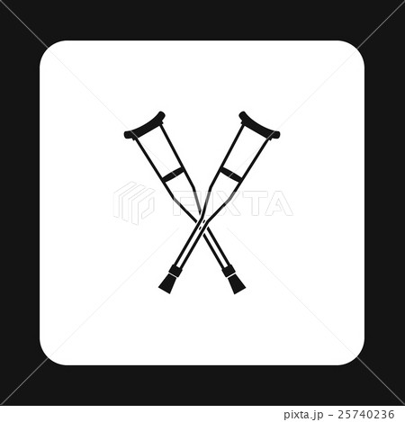 Crutches icon, simple style Crutches icon, simple style 25740236