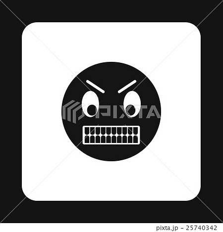 Emoticon in anger icon, simple style Emoticon in anger icon, simple style 25740342