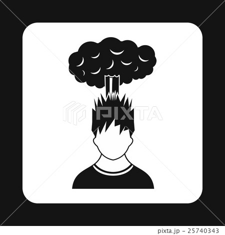 Cloud over man head icon, simple style Cloud over man head icon, simple style 25740343