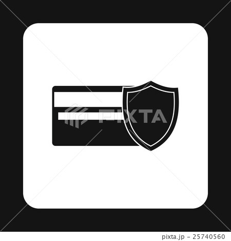Protection of a plastic card icon, simple style 25740560